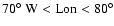 $\rm 70^\circ~W < Lon < 80^\circ$