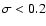 $\sigma < 0.2$