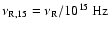 $\nu_{\rm R, 15}=\nu_{\rm R}/10^{15}~{\rm Hz}$
