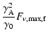$\displaystyle \frac{\gamma_{\rm A}^2}{\gamma_0}F_{\rm\nu, max, f}$
