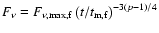$F_{\nu}=F_{\rm\nu, max, f}\left(t/t_{\rm
m,f}\right)^{-3(p-1)/4}$