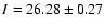 $I=26.28\pm0.27$