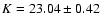 $K=23.04\pm0.42$