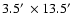 $3.5\hbox{$^\prime$ }\times 13.5\hbox{$^\prime$ }$