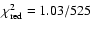 $\chi^2_{\rm red}=1.03/525$