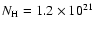 $N_{\rm H}=1.2\times 10^{21}$