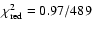 $\chi^2_{\rm red}=0.97/489$