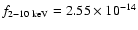 $f_{\rm 2-10~keV}=2.55\times 10^{-14}$