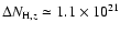 $\Delta N_{{\rm H},z}\simeq 1.1\times 10^{21}$