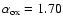 $\alpha _{\rm ox}=1.70$