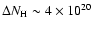$\Delta N_{\rm H} \sim 4 \times 10^{20}$