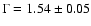 $\Gamma = 1.54\pm0.05$