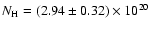$N_{\rm H}=(2.94\pm 0.32)\times 10^{20}$
