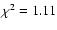 $\chi^2 = 1.11$