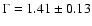 $\Gamma = 1.41\pm0.13$