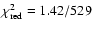 $\chi ^{2}_{\rm red } = 1.42/529$