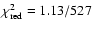 $\chi ^{2}_{\rm red } = 1.13/527$