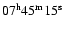$07^{\rm h} 45^{\rm m}
15^{\rm s}$