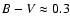 $B-V \approx 0.3$