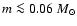 $m \la 0.06~M_\odot$