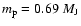 $m_{\rm p}=0.69~M_{\rm J}$