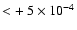 $< +~ 5 \times 10^{-4}$