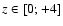 $z\in[0;+4]$