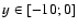 $y\in[-10;0]$