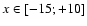 $x\in[-15;+10]$