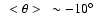 $~ <\theta>~ \sim -10^\circ$