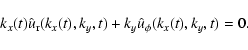\begin{displaymath}k_x(t){\hat u_{\rm r}}(k_x(t),k_y,t) + k_y {\hat u_\phi}(k_x(t),k_y,t) =
0 .
\end{displaymath}