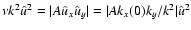 $\nu k^2{\hat u}^2=\vert A{\hat u}_x{\hat u}_y\vert=\vert A k_x(0)k_y/k^2\vert{\hat u}^2$