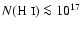 $N(\mbox{H {\sc i}}) \la10^{17}$