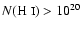 $N(\mbox{H {\sc i}}) > 10^{20}$