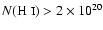 $N(\mbox{H {\sc i}}) > 2 \times 10^{20}$