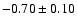 $-0.70 \pm 0.10$