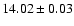$14.02 \pm 0.03$