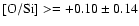 $[{\rm O/Si}] > = +0.10 \pm 0.14$