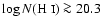 $\log N(\mbox{H {\sc i}}) \ga20.3$