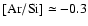 $\rm [Ar/Si] \simeq -0.3$