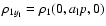 $\rho_{1y_{\rm l}}=\rho_{1}(0,a_{\rm l}p,0)$