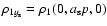 $\rho_{1y_{\rm s}}=\rho_{1}(0,a_{\rm s}p,0)$