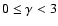 $0\le \gamma <3$
