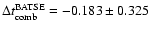 $\Delta t_{\rm comb}^{{\rm BATSE}}=-0.183 \pm 0.325$
