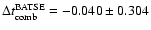 $\Delta t_{\rm comb}^{{\rm BATSE}}=-0.040\pm 0.304$