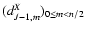 $(d_{J-1,m}^X)_{0\le m< n/2}$