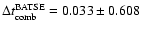 $\Delta t_{\rm comb}^{{\rm BATSE}}=0.033 \pm 0.608$