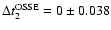 $\Delta t_2^{{\rm OSSE}}=0 \pm 0.038$