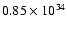 $0.85 \times 10^{34}$