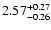 $\rm 2.57_{-0.26}^{+0.27}$